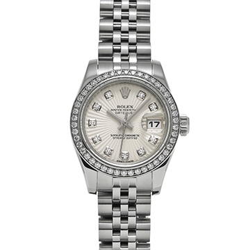 ロレックス レディ デイトジャスト 26 179384G シルバーサンビーム/ダイヤモンド レディース 時計 【中古】【wristwatch】