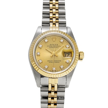 ロレックス デイトジャスト 69173G シャンパン/ダイヤモンド レディース 時計 【中古】【wristwatch】