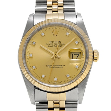 ロレックス デイトジャスト 16233G シャンパン/ダイヤモンド メンズ 時計 【中古】【wristwatch】