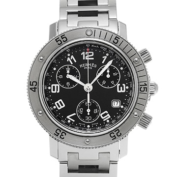 エルメス クリッパー ダイバー クロノグラフ CL2.910 ブラック メンズ 時計 【中古】【wristwatch】
