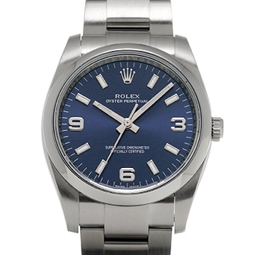 ロレックス オイスターパーペチュアル エアキング 114200 ブルー メンズ 時計 【中古】【wristwatch】