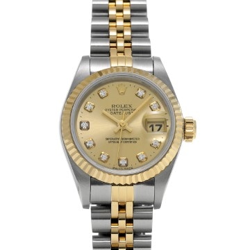 ロレックス デイトジャスト 69173G シャンパン/ダイヤモンド レディース 時計 【中古】【wristwatch】