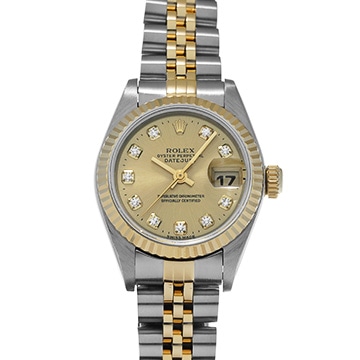 ロレックス デイトジャスト 69173G シャンパン/ダイヤモンド レディース 時計 【中古】【wristwatch】