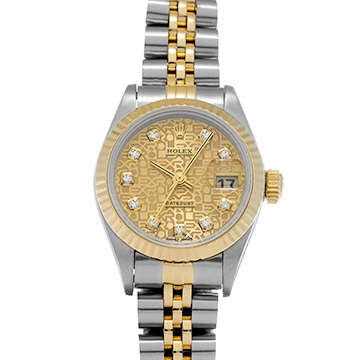 ロレックス デイトジャスト 69173G シャンパンコンピュータ/ダイヤモンド レディース 時計 【中古】【wristwatch】