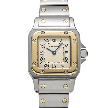 カルティエ サントス ガルベ SM W20012C4 アイボリー レディース 時計 【中古】【wristwatch】
