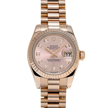 ロレックス デイトジャスト 179175F ピンク/ダイヤモンド レディース 時計 【中古】【wristwatch】
