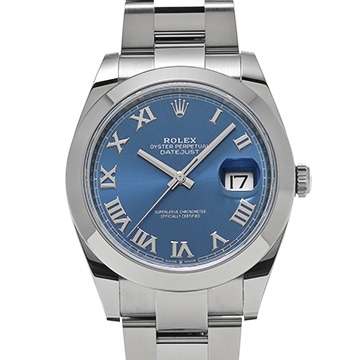 ロレックス デイトジャスト 41 126300 アズーロブルー メンズ 時計 【中古】【wristwatch】