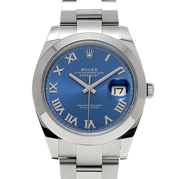 ロレックス デイトジャスト 41 126300 アズーロブルー メンズ 時計 【中古】【wristwatch】