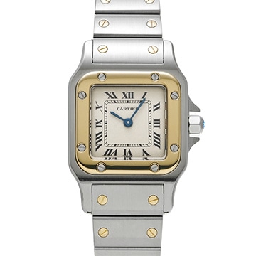 カルティエ サントス ガルベ SM W20012C4 アイボリー レディース 時計 【中古】【wristwatch】