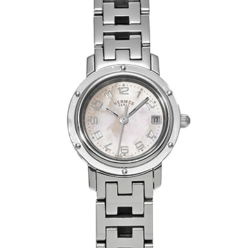エルメス クリッパー ナクレ CL4.210 ホワイトシェル レディース 時計 【中古】【wristwatch】