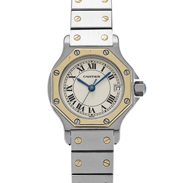 カルティエ サントス オクタゴン SM W2001683 アイボリー レディース 時計 【中古】【wristwatch】
