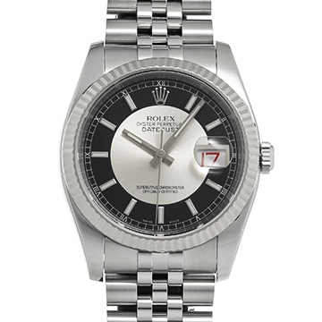 ロレックス デイトジャスト 36 116234 ブラック/シルバー メンズ 時計 【中古】【wristwatch】