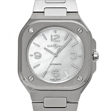 ベル＆ロス BR 05 ブラックスチール BR05A-S-MP-ST/SST ホワイトシェル ユニセックス 時計 【中古】【wristwatch】