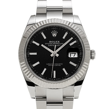 ロレックス デイトジャスト 41 126334 ブライトブラック メンズ 時計 【中古】【wristwatch】