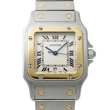 カルティエ サントス ガルベ LM W20011C4 アイボリー レディース 時計 【中古】【wristwatch】