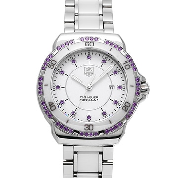 タグ ホイヤー フォーミュラ1 クォーツ WAH1318.BA0868 ホワイト/アメジスト レディース 時計 【中古】【wristwatch】