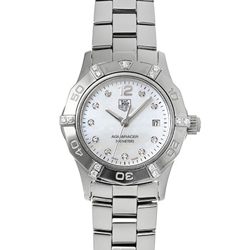 タグ ホイヤー アクアレーサー クォーツ WAF141G.BA0813 ホワイトシェル/ダイヤモンド レディース 時計 【中古】【wristwatch】