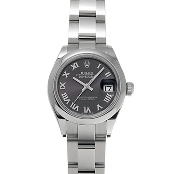 ロレックス レディ デイトジャスト 28 279160 ダークグレー レディース 時計 【中古】【wristwatch】