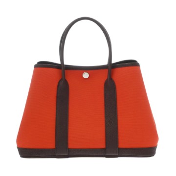 エルメス ガーデンパーティ TPM ザンギーヌ/ルージュセリエ トワルオフィシェ/ヴァッシュカントリー レディース バッグ 【中古】【bag】