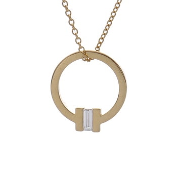 ティファニー Tスクエアサークル ネックレス 1PD ゴールド K18イエローゴールド YG レディース ジュエリー 【中古】【jewelry】