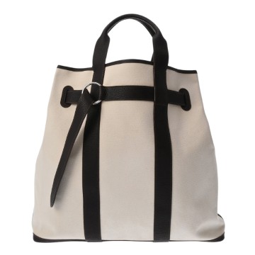 エルメス プティットサンチュール GM エクリュ/マロン トワルアッシュ/ネゴンダ ユニセックス バッグ 【中古】【bag】