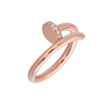 カルティエ ジュストアンクル リング #56 ダイヤモンド ピンク K18ピンクゴールド PG レディース ジュエリー 【中古】【jewelry】
