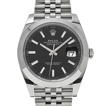 ロレックス デイトジャスト 41 126300 ブライトブラック メンズ 時計 【中古】【wristwatch】