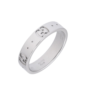 グッチ アイコンリング　#10 シルバー K18ホワイトゴールド WG レディース ジュエリー 【中古】【jewelry】