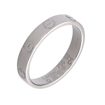 カルティエ ミニラブリング #52 シルバー K18ホワイトゴールド WG レディース ジュエリー 【中古】【jewelry】