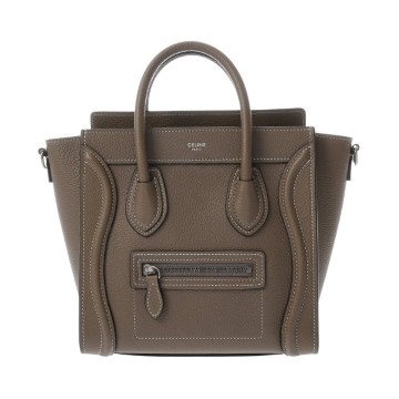 セリーヌ ラゲージ ナノ 2WAY スリ 189243DRU.09SO ドラムドカーフ レディース バッグ 【中古】【bag】