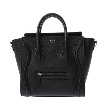 セリーヌ ラゲージ ナノ 2WAY ブラック 189243DRU.38NO ドラムドカーフ レディース バッグ 【中古】【bag】