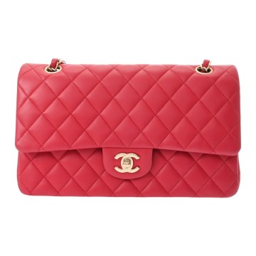 シャネル マトラッセ Wフラップ Wチェーンショルダー 25 ピンク A01112 ラムスキン レディース バッグ 【中古】【bag】