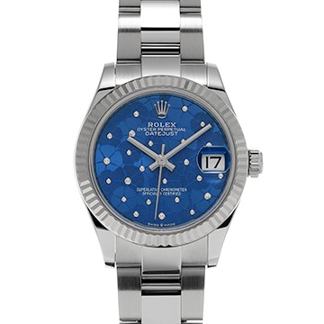 ロレックス デイトジャスト 31 278274 アズーロブルー フローラルモチーフ/ダイヤモンド ユニセックス 時計 【中古】【wristwatch】