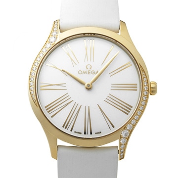 オメガ デ・ヴィル トレゾール クォーツ 428.57.36.60.04.001 ホワイト レディース 時計 【中古】【wristwatch】