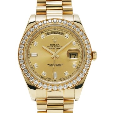 ロレックス デイデイト 218348A シャンパン/ダイヤモンド メンズ 時計 【中古】【wristwatch】
