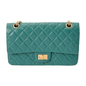シャネル マトラッセ 2.55 ハンドバッグ グリーン A37586 エイジドカーフスキン レディース バッグ 【中古】【bag】
