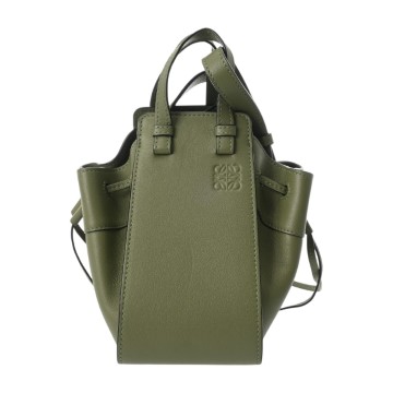 ロエベ ハンモック ドローストリングバッグ ミニ アボカド 314.30.V07 クラシックカーフ レディース バッグ 【中古】【bag】