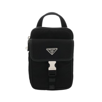 プラダ スマートフォンケース Re-Nylon ブラック 2ZH194 ナイロン/レザー ユニセックス バッグ 【中古】【bag】