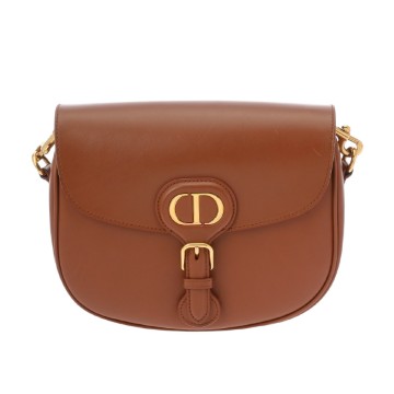 ディオール BOBBYバッグ ミディアム ブラウン M9319UMOL ボックスカーフ レディース バッグ 【中古】【bag】