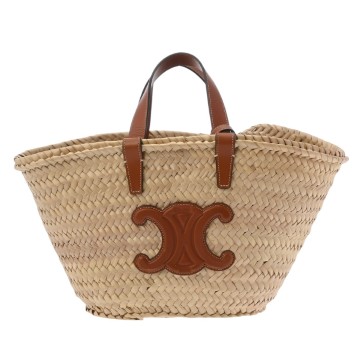 セリーヌ ティーン クラシック パニエ タン 113832CGG.04LU ラフィア/カーフ レディース バッグ 【中古】【bag】