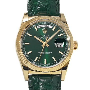ロレックス デイデイト 36 118138 グリーン メンズ 時計 【中古】【wristwatch】