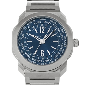 ブルガリ オクト ローマ ワールドタイマー OC41SWT ブルー メンズ 時計 【中古】【wristwatch】