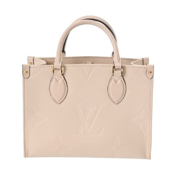 ルイ ヴィトン モノグラムアンプラント オンザゴー PM クレーム レザー レディース バッグ 【中古】【bag】