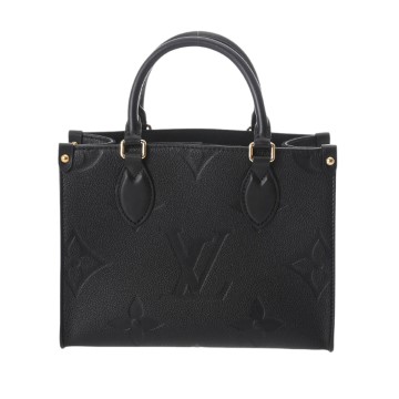ルイ ヴィトン モノグラムアンプラント オンザゴー PM ノワール M45653 レザー レディース バッグ 【中古】【bag】