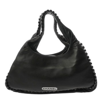 シャネル ラグジュアリーライン チェーンハンドバッグ ブラック ラムスキン レディース バッグ 【中古】【bag】