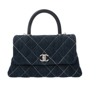 シャネル マトラッセ 2WAY ココハンドル XS ブルー A92990 デニム レディース バッグ 【中古】【bag】