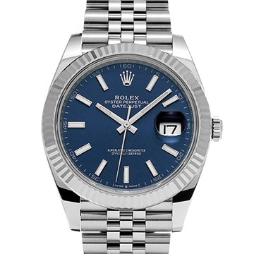ロレックス デイトジャスト 41 126334 ブライトブルー メンズ 時計 【中古】【wristwatch】