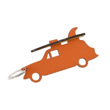 エルメス プティアッシュ 3Dキーホルダー Carモチーフ ローズエクストリーム/アプリコット トリヨンクレマンス/シェーブル ユニセックス 【中古】【other】