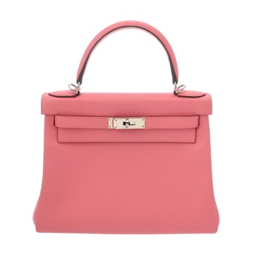 エルメス ケリー 28 内縫い ローズエテ/テールバテュー エバーカラー レディース バッグ 【中古】【bag】