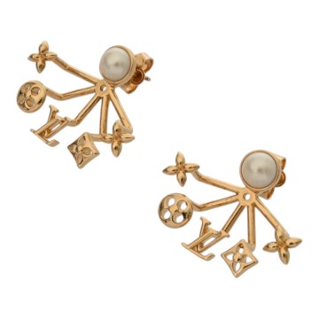 ルイ ヴィトン ピアス クルーザー ゴールド金具 M00601 メタル/フェイクパール レディース ジュエリー 【中古】【jewelry】
